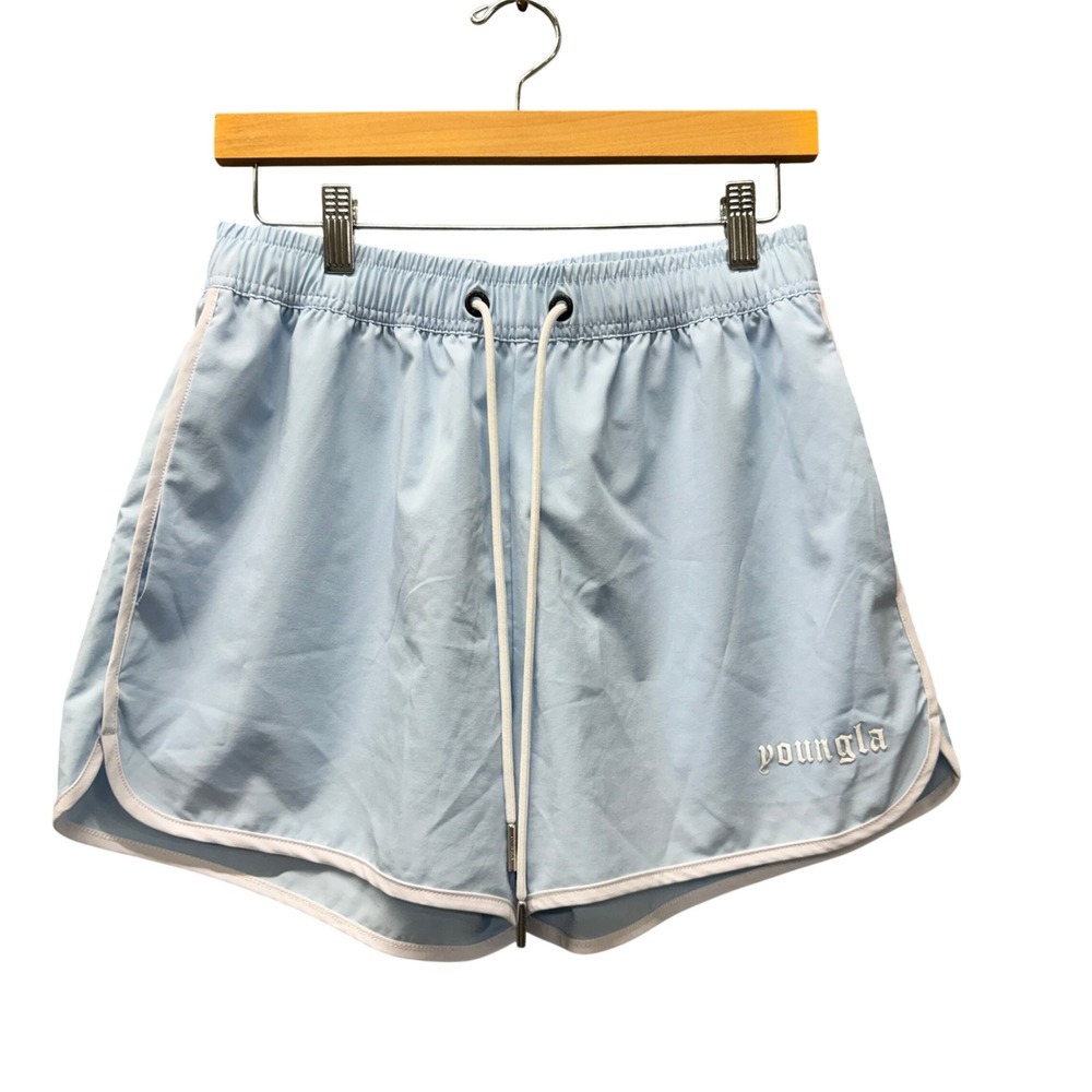 YoungLA Shorts Mens Medium Model 125 Olympic Light Carolina Blue Athletic
